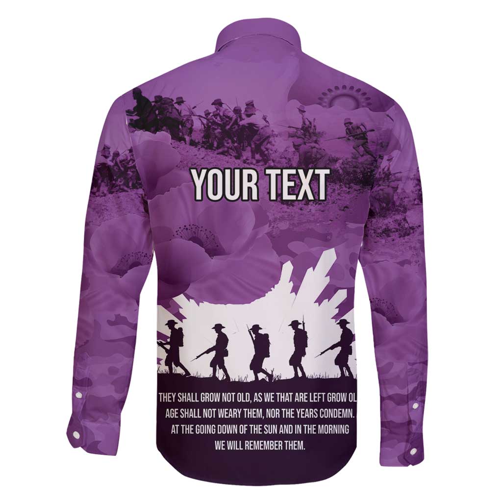 Anzac Day Gallipoli Personalised Family Matching Puletasi and Hawaiian Shirt Purple Poppy Flowers LT9 - Polynesian Pride