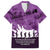 Anzac Day Gallipoli Personalised Family Matching Short Sleeve Bodycon Dress and Hawaiian Shirt Purple Poppy Flowers