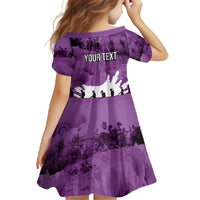 Anzac Day Gallipoli Personalised Family Matching Summer Maxi Dress and Hawaiian Shirt Purple Poppy Flowers