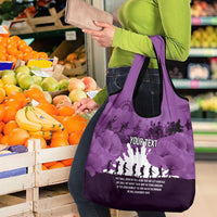 Anzac Day Gallipoli Personalised Grocery Bag Purple Poppy Flowers