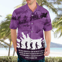 Anzac Day Gallipoli Personalised Hawaiian Shirt Purple Poppy Flowers