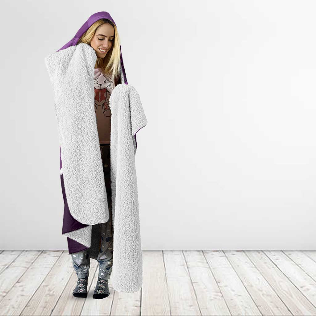 Anzac Day Gallipoli Personalised Hooded Blanket Purple Poppy Flowers