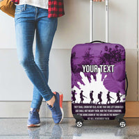 Anzac Day Gallipoli Personalised Luggage Cover Purple Poppy Flowers