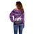 Anzac Day Gallipoli Personalised Off Shoulder Sweater Purple Poppy Flowers