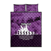 Anzac Day Gallipoli Personalised Quilt Bed Set Purple Poppy Flowers