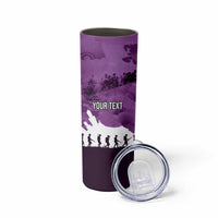 Anzac Day Gallipoli Personalised Skinny Tumbler Purple Poppy Flowers LT9 - Polynesian Pride