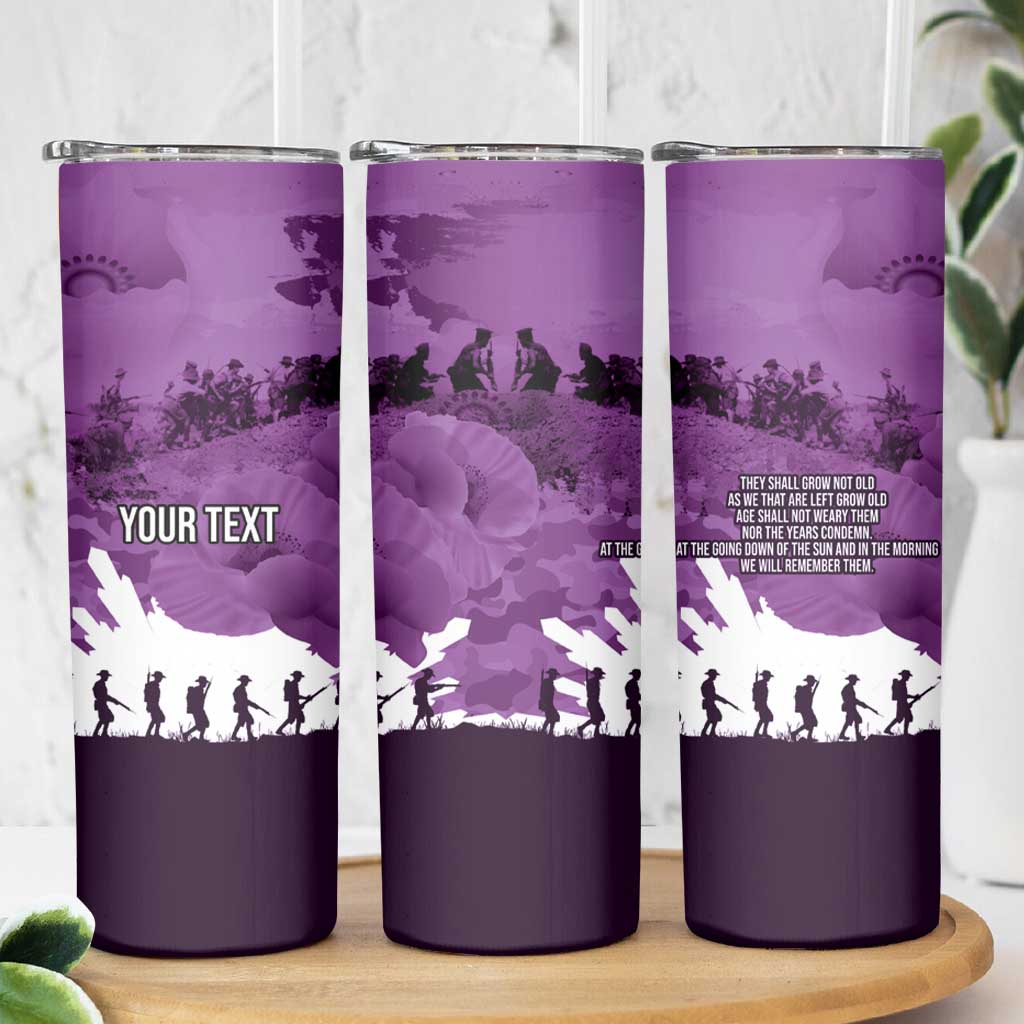 Anzac Day Gallipoli Personalised Skinny Tumbler Purple Poppy Flowers LT9 - Polynesian Pride