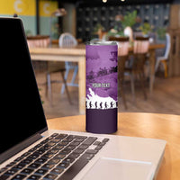 Anzac Day Gallipoli Personalised Skinny Tumbler Purple Poppy Flowers LT9 - Polynesian Pride
