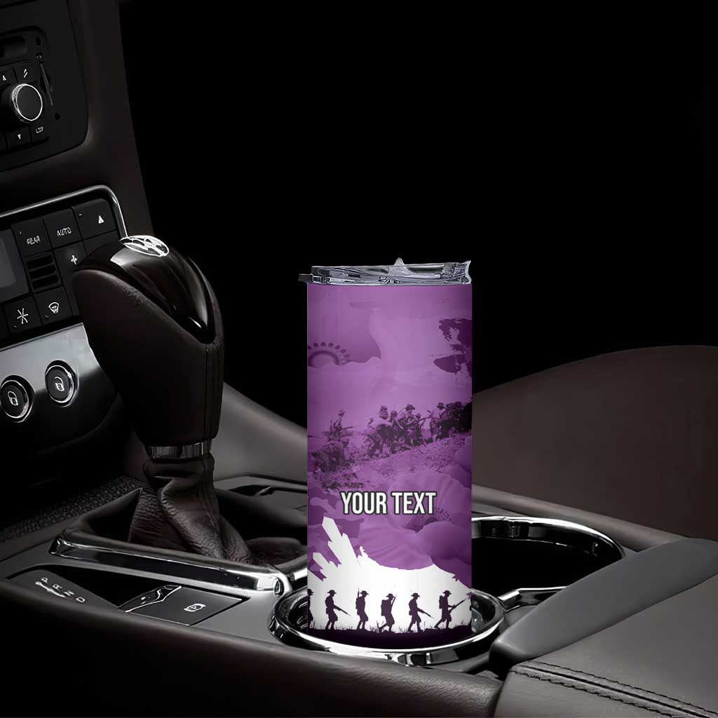 Anzac Day Gallipoli Personalised Skinny Tumbler Purple Poppy Flowers LT9 - Polynesian Pride