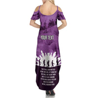 Anzac Day Gallipoli Personalised Summer Maxi Dress Purple Poppy Flowers