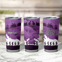 Anzac Day Gallipoli Personalised Tumbler Cup Purple Poppy Flowers