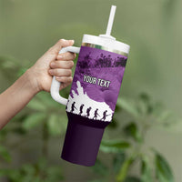 Anzac Day Gallipoli Personalised Tumbler With Handle Purple Poppy Flowers