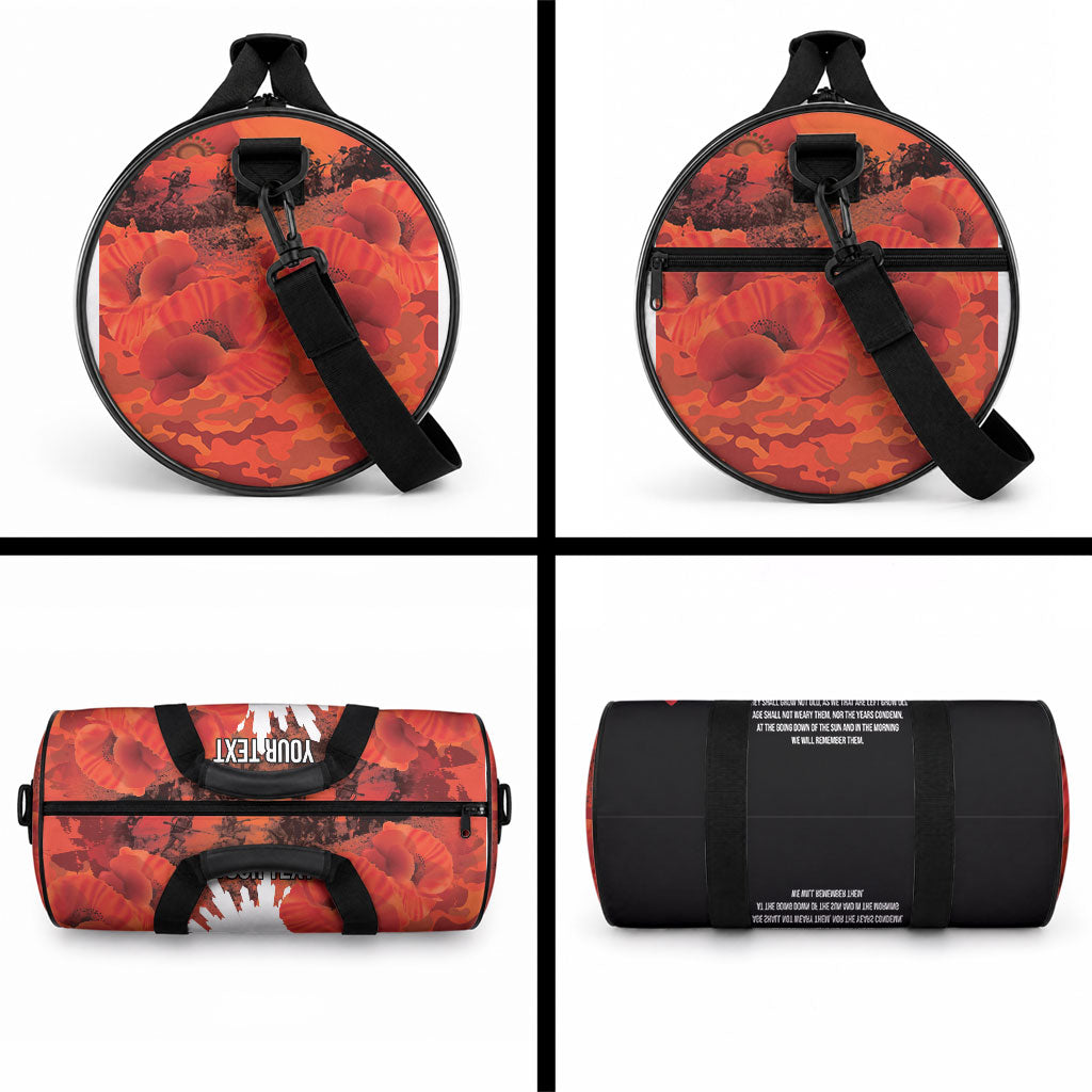 Anzac Day Gallipoli Personalised Duffle Bag Red Poppy Flowers LT9 - Polynesian Pride