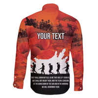 Anzac Day Gallipoli Personalised Family Matching Long Sleeve Bodycon Dress and Hawaiian Shirt Red Poppy Flowers LT9 - Polynesian Pride