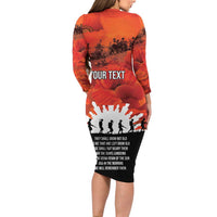 Anzac Day Gallipoli Personalised Family Matching Long Sleeve Bodycon Dress and Hawaiian Shirt Red Poppy Flowers LT9 - Polynesian Pride