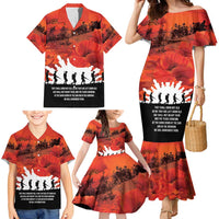 Anzac Day Gallipoli Personalised Family Matching Mermaid Dress and Hawaiian Shirt Red Poppy Flowers LT9 - Polynesian Pride