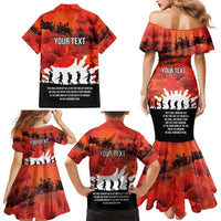 Anzac Day Gallipoli Personalised Family Matching Mermaid Dress and Hawaiian Shirt Red Poppy Flowers LT9 - Polynesian Pride