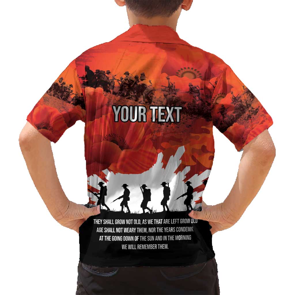 Anzac Day Gallipoli Personalised Family Matching Puletasi and Hawaiian Shirt Red Poppy Flowers LT9 - Polynesian Pride