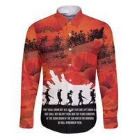 Anzac Day Gallipoli Personalised Family Matching Puletasi and Hawaiian Shirt Red Poppy Flowers LT9 Dad's Shirt - Long Sleeve Red - Polynesian Pride