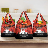 Anzac Day Gallipoli Personalised Grocery Bag Red Poppy Flowers