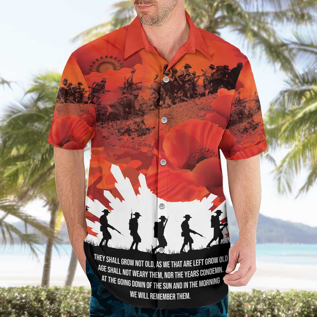 Anzac Day Gallipoli Personalised Hawaiian Shirt Red Poppy Flowers