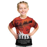 Anzac Day Gallipoli Personalised Kid T Shirt Red Poppy Flowers