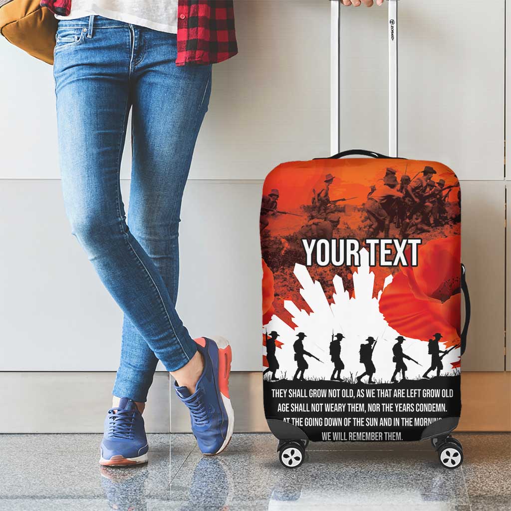 Anzac Day Gallipoli Personalised Luggage Cover Red Poppy Flowers