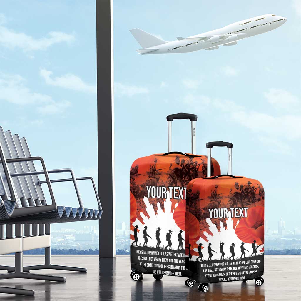 Anzac Day Gallipoli Personalised Luggage Cover Red Poppy Flowers