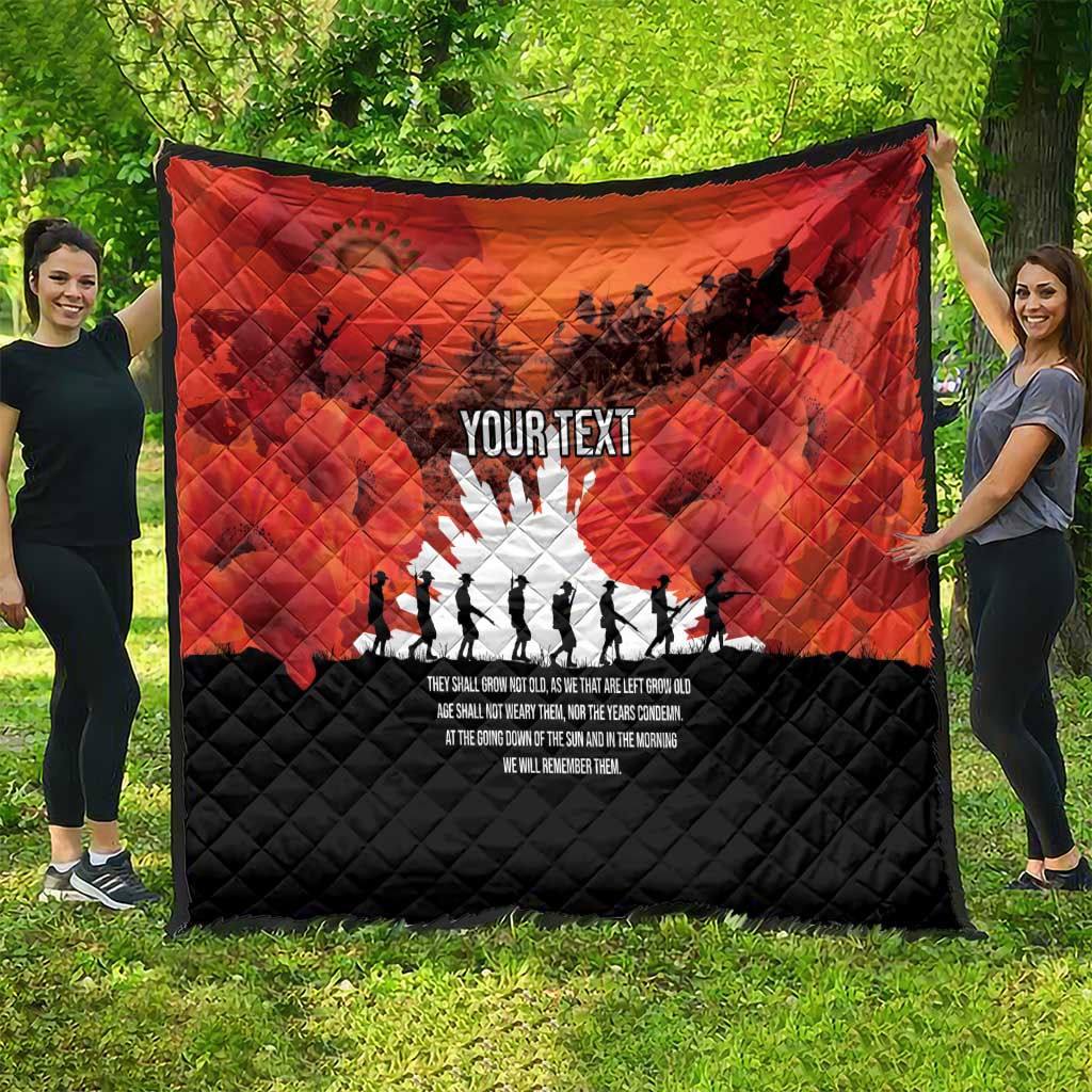 Anzac Day Gallipoli Personalised Quilt Red Poppy Flowers LT9 - Polynesian Pride