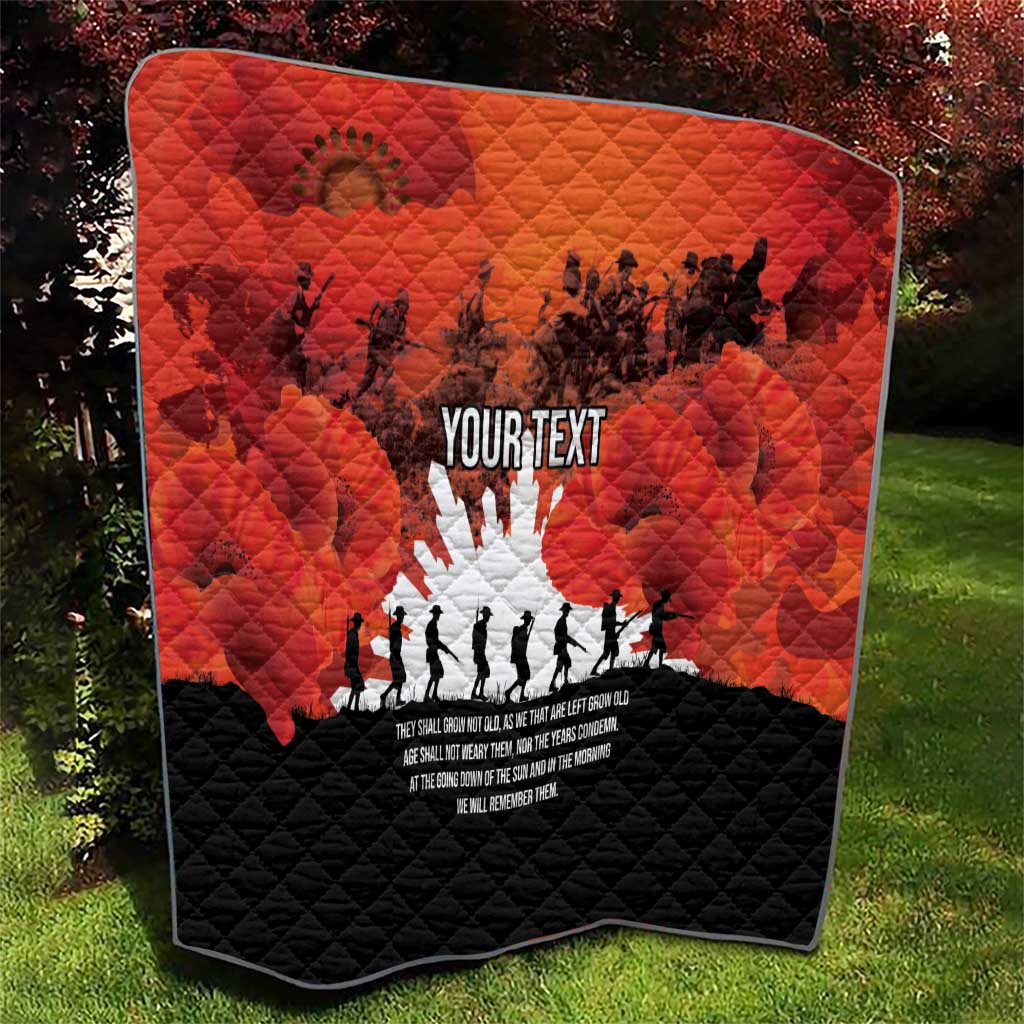 Anzac Day Gallipoli Personalised Quilt Red Poppy Flowers LT9 - Polynesian Pride