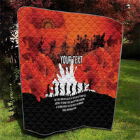 Anzac Day Gallipoli Personalised Quilt Red Poppy Flowers LT9 - Polynesian Pride