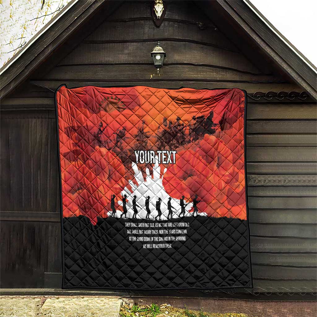 Anzac Day Gallipoli Personalised Quilt Red Poppy Flowers LT9 - Polynesian Pride