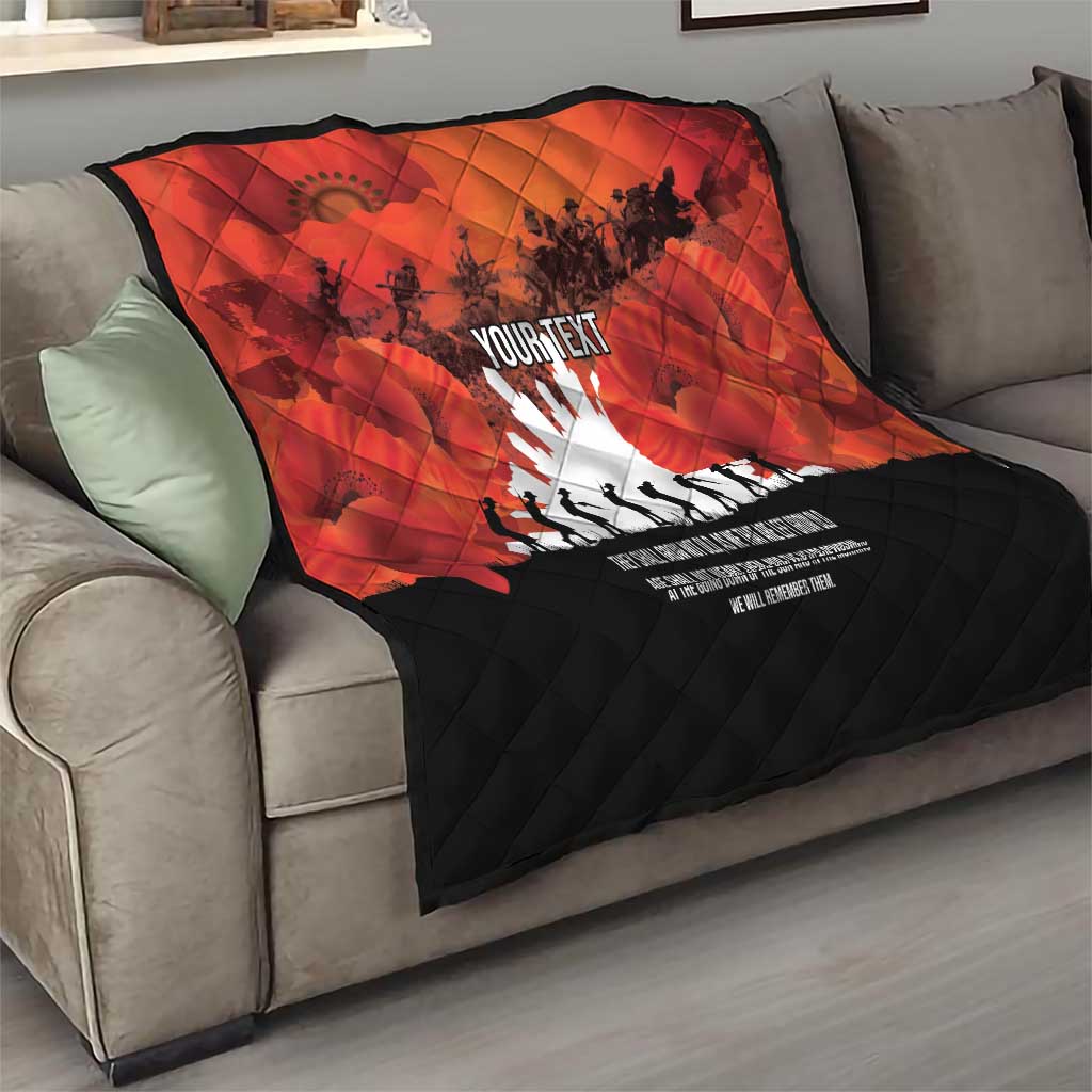 Anzac Day Gallipoli Personalised Quilt Red Poppy Flowers LT9 - Polynesian Pride