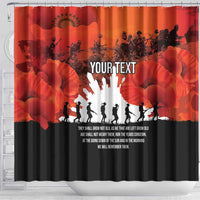 Anzac Day Gallipoli Personalised Shower Curtain Red Poppy Flowers