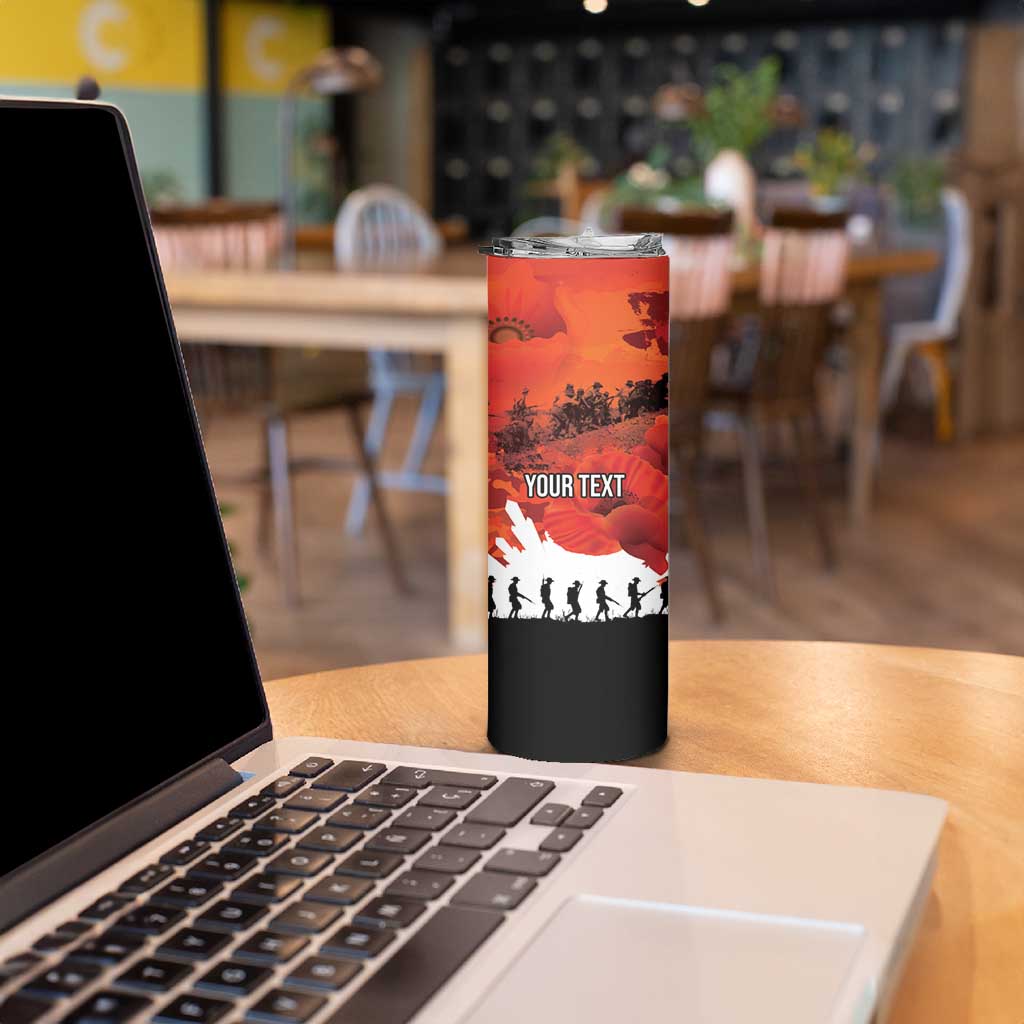 Anzac Day Gallipoli Personalised Skinny Tumbler Red Poppy Flowers LT9 - Polynesian Pride