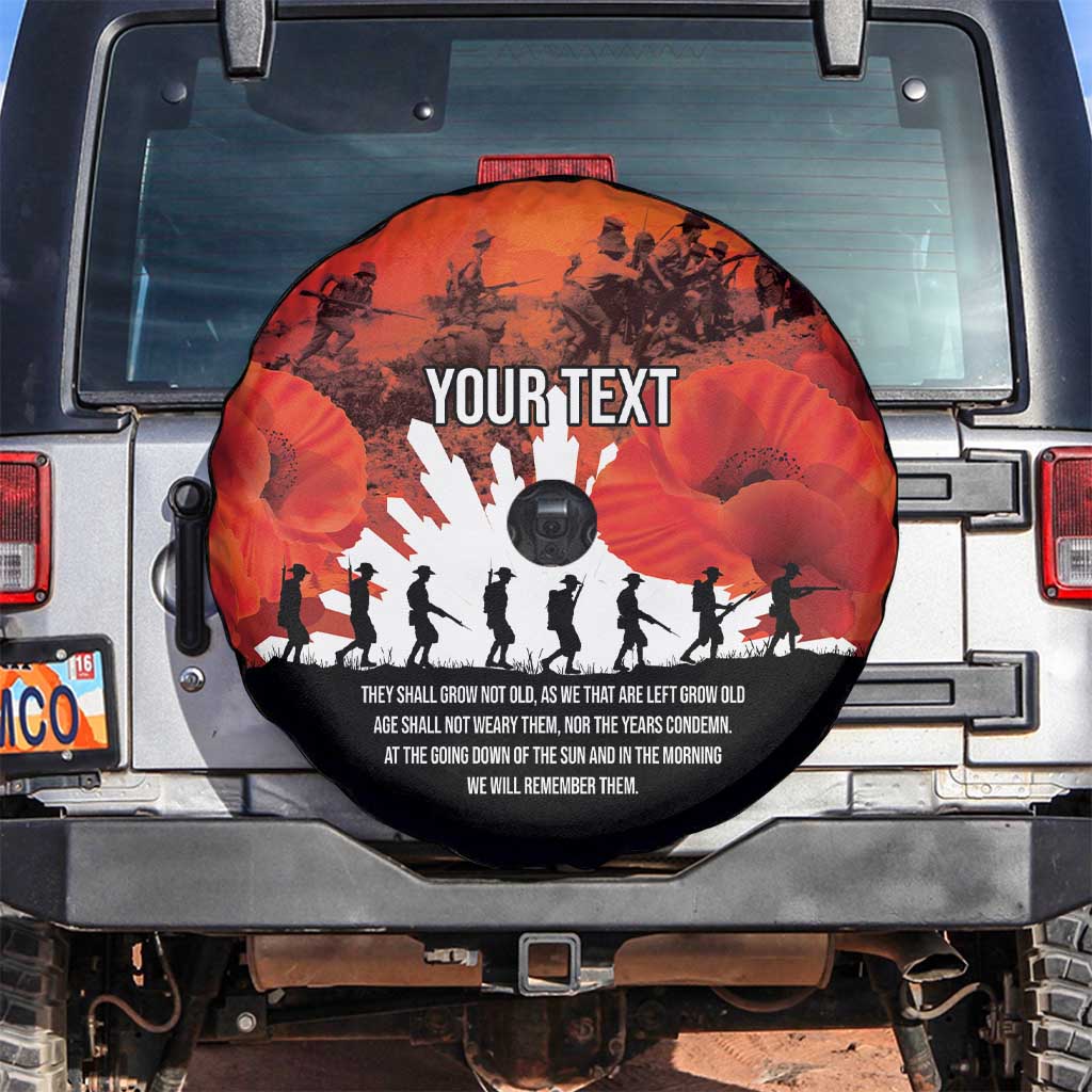 Anzac Day Gallipoli Personalised Spare Tire Cover Red Poppy Flowers