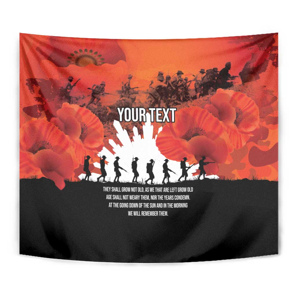 Anzac Day Gallipoli Personalised Tapestry Red Poppy Flowers