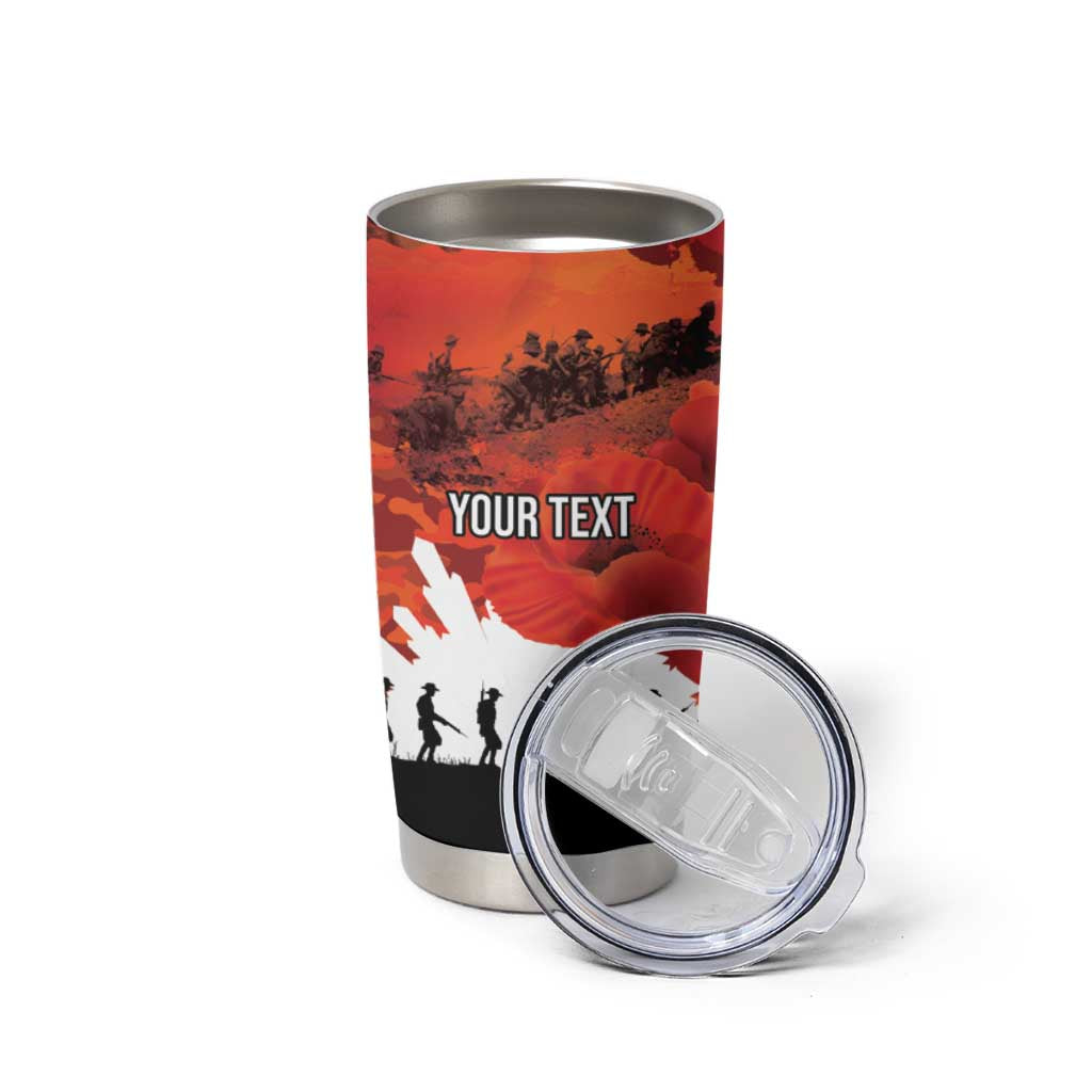 Anzac Day Gallipoli Personalised Tumbler Cup Red Poppy Flowers