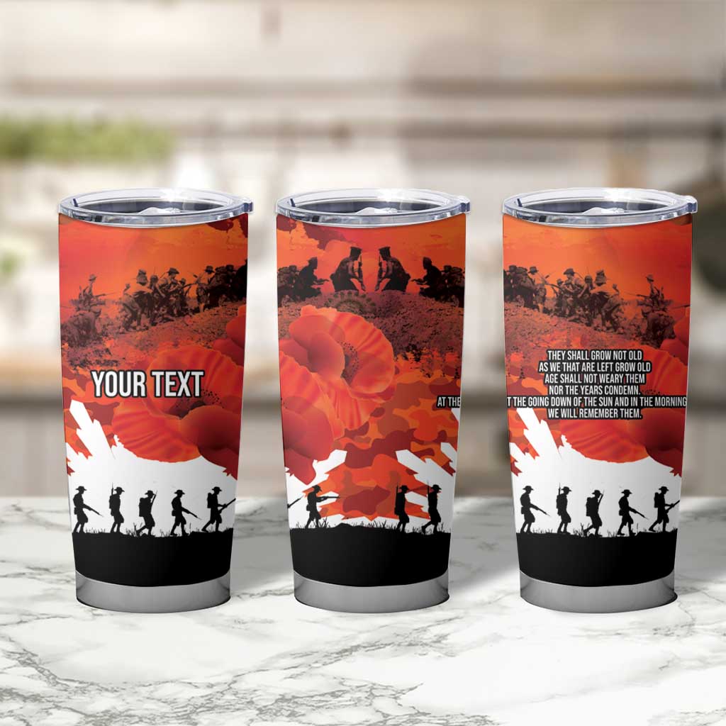 Anzac Day Gallipoli Personalised Tumbler Cup Red Poppy Flowers