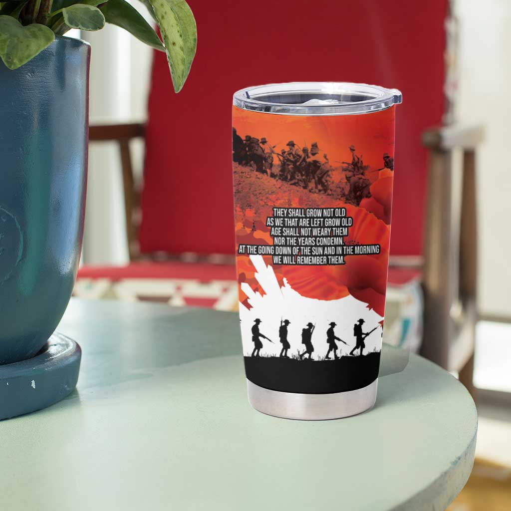 Anzac Day Gallipoli Personalised Tumbler Cup Red Poppy Flowers