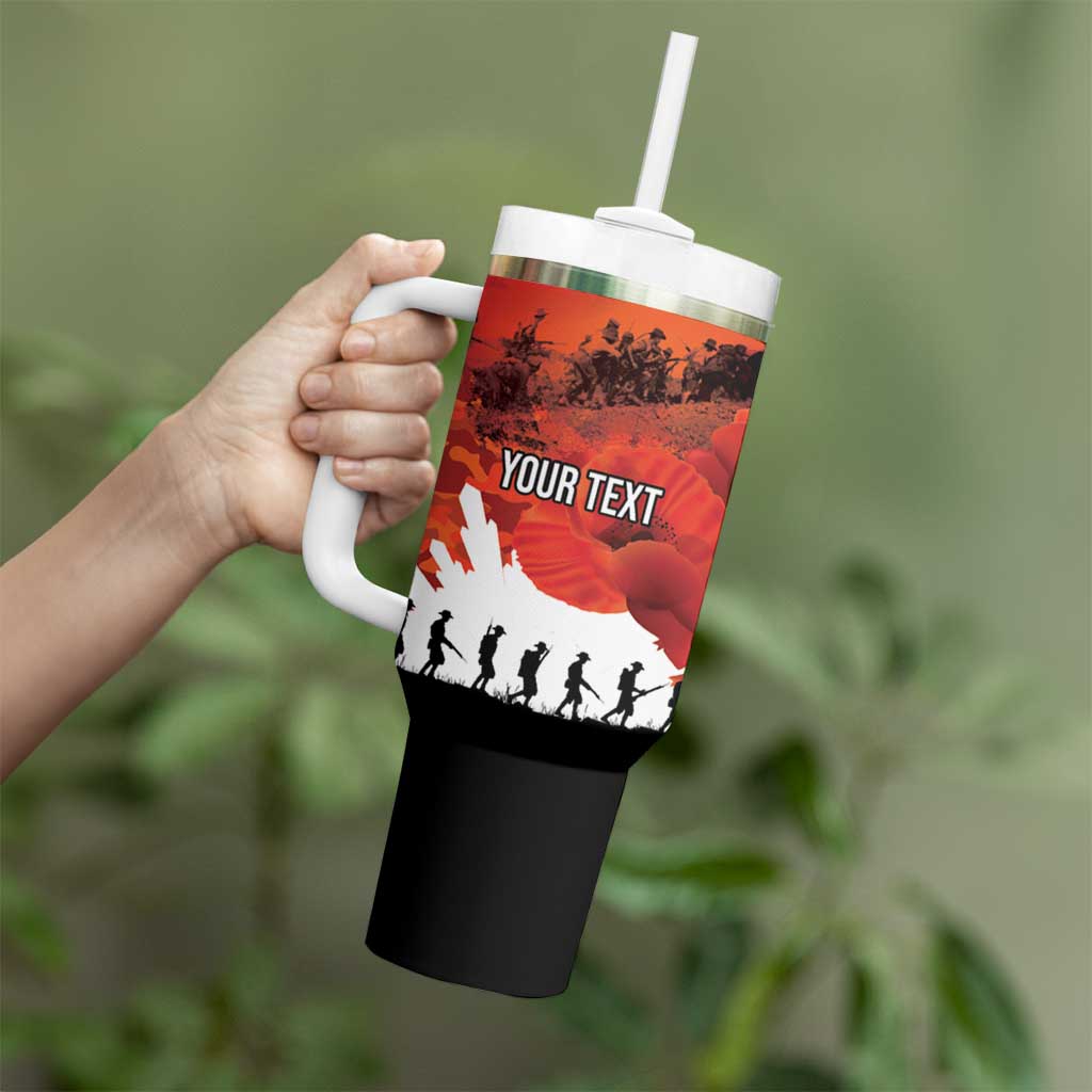 Anzac Day Gallipoli Personalised Tumbler With Handle Red Poppy Flowers