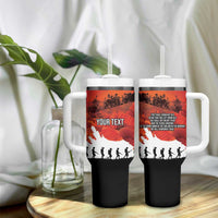 Anzac Day Gallipoli Personalised Tumbler With Handle Red Poppy Flowers