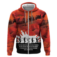 Anzac Day Gallipoli Personalised Zip Hoodie Red Poppy Flowers