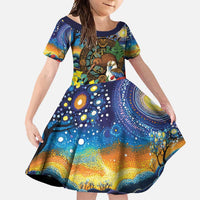 Kiwi-Kookaburra Bird ANZAC Personalised Family Matching Long Sleeve Bodycon Dress and Hawaiian Shirt Aussie Golden Wattle Poppy Flowers