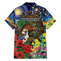 Kiwi-Kookaburra Bird ANZAC Personalised Family Matching Long Sleeve Bodycon Dress and Hawaiian Shirt Aussie Golden Wattle Poppy Flowers