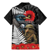 Kiwi-Tui Bird Soldier ANZAC Day Personalised Family Matching Mermaid Dress and Hawaiian Shirt Maori Silver Fern Motif LT9 - Polynesian Pride