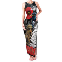 Kiwi-Tui Bird Soldier ANZAC Day Personalised Family Matching Tank Maxi Dress and Hawaiian Shirt Maori Silver Fern Motif