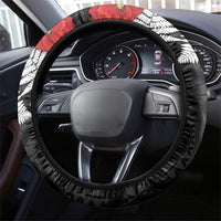 Kiwi-Tui Bird Soldier ANZAC Day Steering Wheel Cover Maori Silver Fern Motif