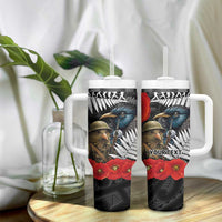 Kiwi-Tui Bird Soldier ANZAC Day Personalised Tumbler With Handle Maori Silver Fern Motif