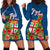 Polynesian Pride Fiji Hoodie Dress Tropical Flowers and Tapa Pattern LT9 Blue - Polynesian Pride